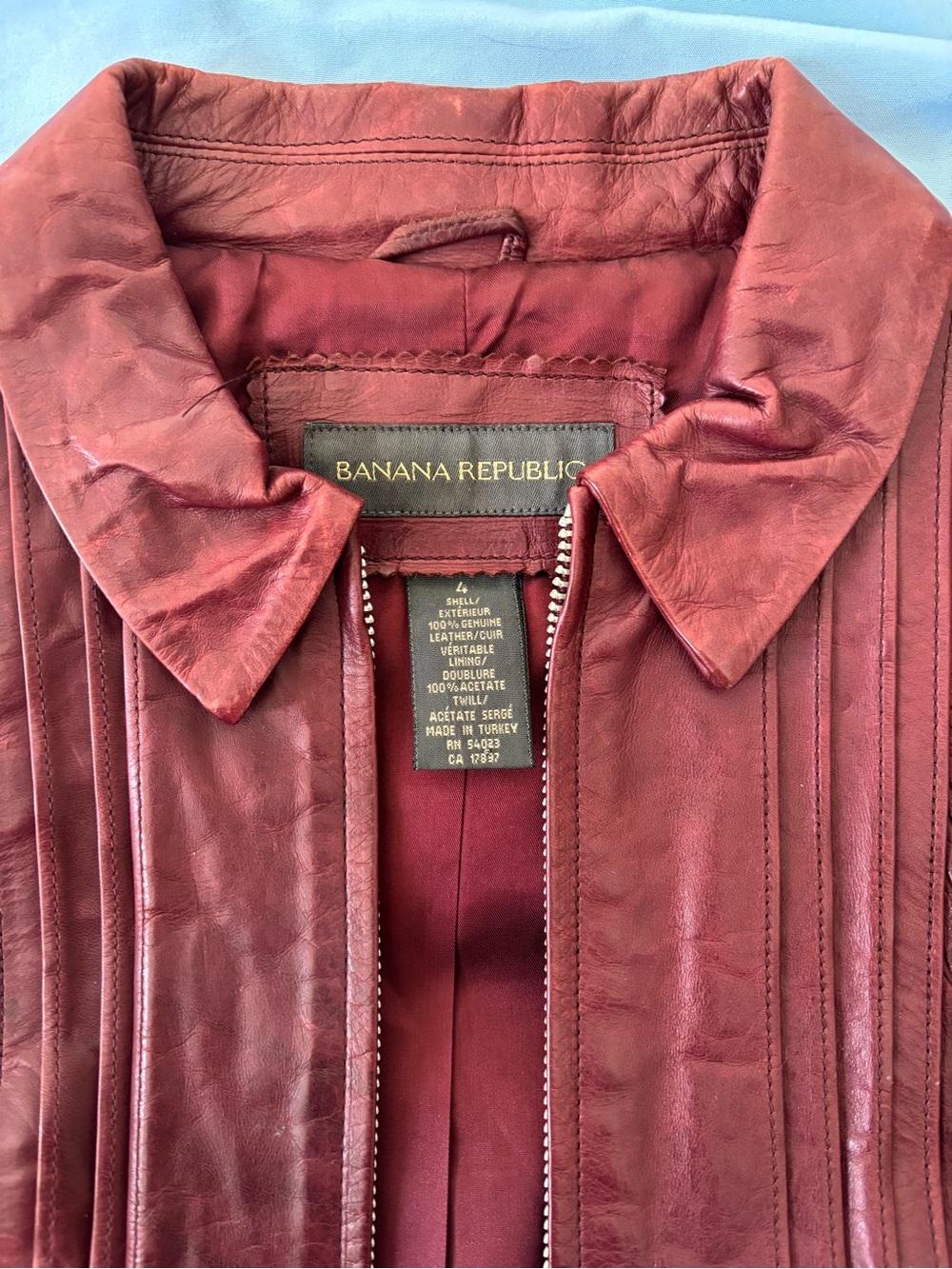 Banana Republic Women's Burgundy Leather Jacket